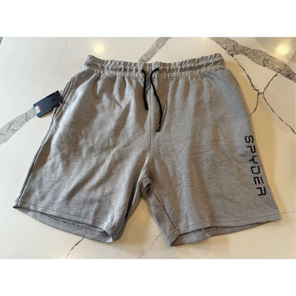 NWT Spyder Drawstring Sweat Shorts Gray Men’s Sz L - Picture 1 of 5